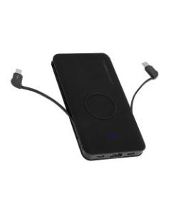 ChargeHub GO+ Powerbank With Wireless Charging Pad, Black, CRG-WPB-C-001