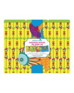 Barker Creek File Folders, Letter Size, Bohemian Animals, Pack Of 12