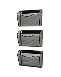 Eldon Expressions Mesh 3-Pack Hanging Wall Files, 33 1/2inH x 14inW x 6 5/8inD, Black, Pack Of 3