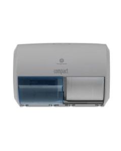 Compact by GP PRO 2-Roll Side-by-Side Coreless High-Capacity Toilet Paper Dispenser, Gray