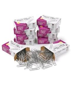 Charles Leonard Gem Paper Clips, Standard, 1 1/4in, 8-Sheet Capacity, Silver, 100 Paper Clips Per Box, Pack Of 100 Boxes