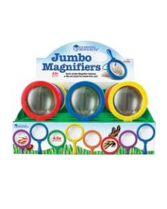 Learning Resources Jumbo Magnifiers, 4.5x, Assorted Colors, Pack Of 12
