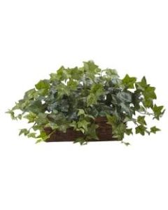 Nearly Natural 12-1/2inH Puff Ivy With Ledge Basket, Green/Brown
