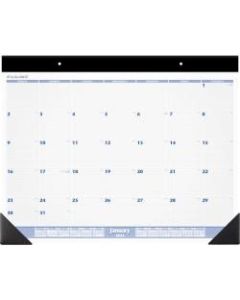 AT-A-GLANCE Monthly Desk Pad Calendar, 24in x 19in, Blue/Gray, January To December 2022, SW23000