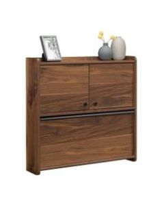 Sauder Harvey Park 29inW Wall Mounted Desk, Grand Walnut