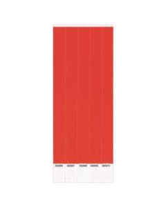 Amscan Waterproof Paper Wristbands, 3/4in x 10in, Solid Red, Pack Of 250 Wristbands