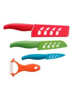 Gibson Home Mullins Ceramic 7-Piece Cutlery Set, Assorted Colors