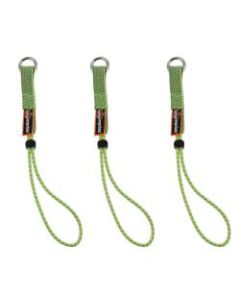 Ergodyne Squids 3703 Standard Elastic Loop Tool Tails, 15 Lb, Lime, 3 Tails Per Pack, Case Of 6 Packs