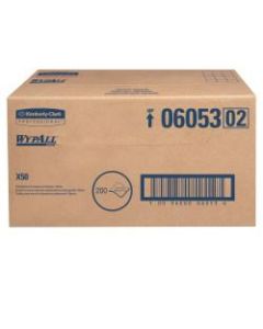 WypAll X50 Wipers, 23 1/2in x 12 1/2in, White, Carton Of 200