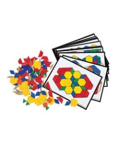 Learning Resources Pattern Block Activity Pack, 1 3/4inH x 9 1/2inW x 12 1/4inD, Assorted Colors, Grades 2-6