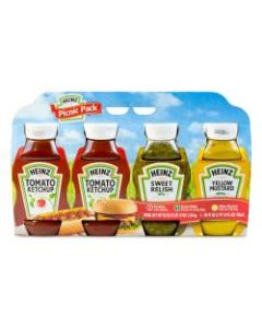 Heinz Condiment Picnic Pack, 26 Oz, Pack Of 4 Bottles
