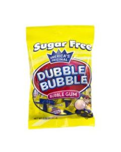 Dubble Bubble Sugar-Free Bubble Gum, 3.25 Oz Per Bag, Box Of 12 Bags