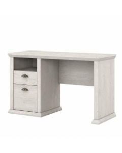 Bush Furniture Yorktown 50inW Home Office Desk With Storage, Linen White Oak, Standard Delivery