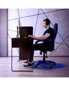 Floortex 9 Mat Gaming Chair Mat, Hard Floors, Nonagon, 38inH x 39inW, Blue
