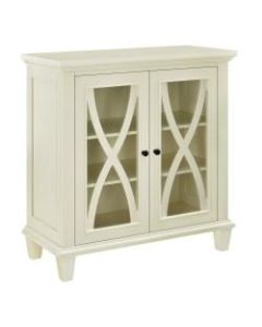 Ameriwood Home Ellington Double-Door Accent Cabinet, 3 Shelves, Ivory