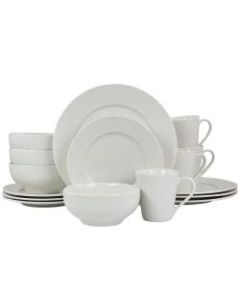 Elama Jasmine 16-Piece Dinnerware Set, White