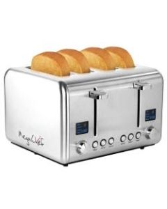 MegaChef 4-Slice Toaster, Silver