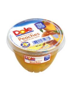 Dole Sliced Peaches In 100% Fruit Juice Cups, 7 Oz, Pack Of 12 Cups
