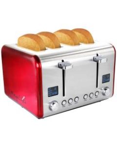 MegaChef 4-Slice Toaster, Red