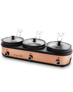 MegaChef 7-Piece Slow Cooker Set, Copper/Black