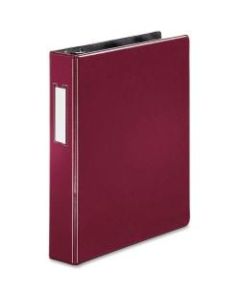 Business Source 1.5in D-Ring Binder - 1 1/2in Binder Capacity - 375 Sheet Capacity - Slant D-Ring Fastener(s) - Internal Pocket(s) - Burgundy - Lay Flat, Label Holder - 1 Each