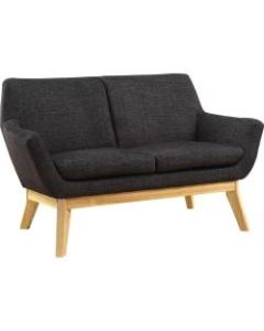 Lorell Quintessence Upholstered Loveseat, Black/Natural