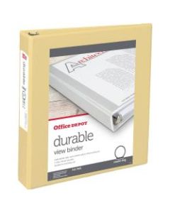 Office Depot Brand Durable View Round-Ring Binders, 1-1/2in Round Rings, Yellow