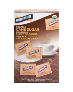 Genuine Joe Turbinado Natural Cane Sugar Packets - 0 lb (0.2 oz) - Molasses Flavor - Natural Sweetener - 200/Box