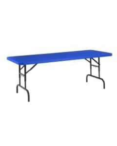 National Public Seating Primary Color Adjustable Folding Table, Rectangle, Blue/Black