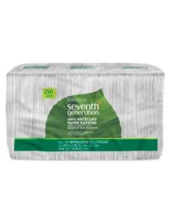 Seventh Generation 80% Recycled 1-Ply Unbleached Napkins, 11 1/2in x 12 1/2in, White, Pack Of 250