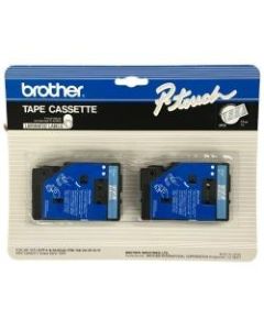 Brother TC-12 Blue-On-Clear Tapes, 0.5in x 25ft, Pack Of 2