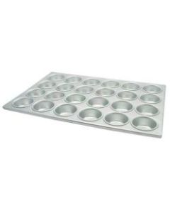 Winco 24-Cup Aluminum Muffin Pan, 2-3/4in Holes, Silver