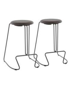 LumiSource Finn Counter Stools, Gray Seat/Gray Frame, Set Of 2 Stools