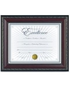 Dax Burns Group Gold Accent World Class Document Frame - 11in x 8.50in Frame Size - Rectangle - Desktop - Vertical, Horizontal - 1 Each - Walnut, Gold, Taupe