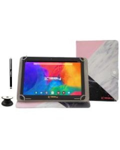 Linsay F10IPS Tablet, 10.1in Screen, 2GB Memory, 32GB Storage, Android 10, Black/White/Pink