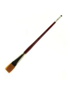 Grumbacher Goldenedge Oil and Acrylic Brush, Size 12, Flat Bristle, Synthetic, Red