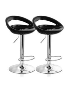 Elama Retro Adjustable Bar Stools, Black/Chrome, Set Of 2 Stools