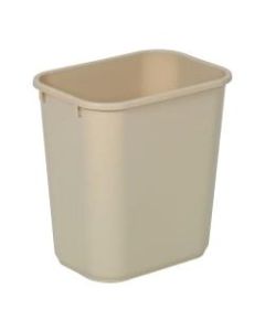 Highmark Rectangular Plastic Wastebasket, 6.5 Gallons, 14-1/4inH x 10-1/8inW x 15inD, Beige