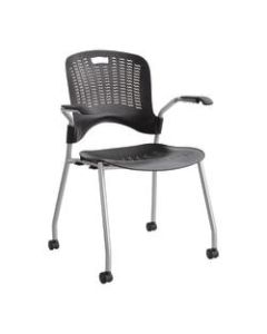 Safco Sassy Guest Chairs, Black/Silver, Set Of 2