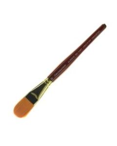 Grumbacher Goldenedge Watercolor Paint Brush, Size 12, Filbert, Synthetic Filament, Dark Red