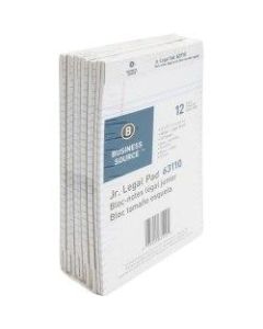 Business Source Micro - Perforated Legal Ruled Pads - Jr.Legal - 50 Sheets - 0.28in Ruled - 16 lb Basis Weight - 8in x 5in - White Paper - Micro Perforated, Easy Tear, Sturdy Back - 12 / Dozen