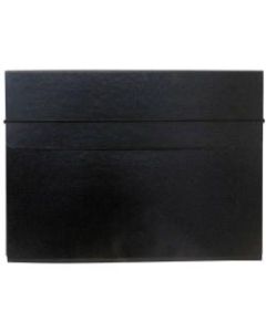 JAM Paper Kraft Portfolio With Elastic Closure, 9 1/4in x 12 1/2in, Black
