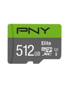 PNY Elite microSDXC Card With Adapter, 512GB, P-SDU512U190EL-GE