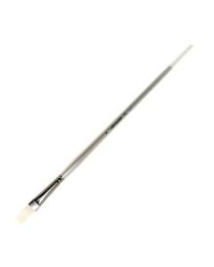 Silver Brush Silverwhite Series Long-Handle Paint Brush, Size 8, Flat Bristle, Synthetic, Multicolor