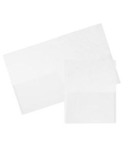 JAM Paper Regular-Weight 2-Pocket Plastic Presentation Folders, 9in x 12in, Clear, Pack Of 6