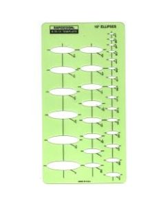 Rapidesign Ellipses Drafting Templates, Ellipse 15 deg. To 60 deg., Pack Of 10