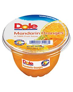 Dole Fruit Cups, Mandarin Oranges, 7 Oz, Carton Of 12