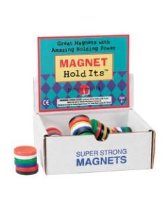 Dowling Magnets Chunky Magnets, Button, 1 1/8in, Assorted Colors, Box Of 40