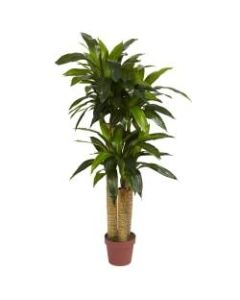 Nearly Natural 4ft Polyester Artificial Dracaena Silk Plant, Green