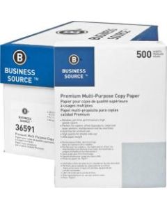 Business Source Premium Multi-Use Copy Paper, Letter Size (8 1/2in x 11in), 92 (U.S.) Brightness, 20 Lb, White, Ream Of 5,000 Sheets